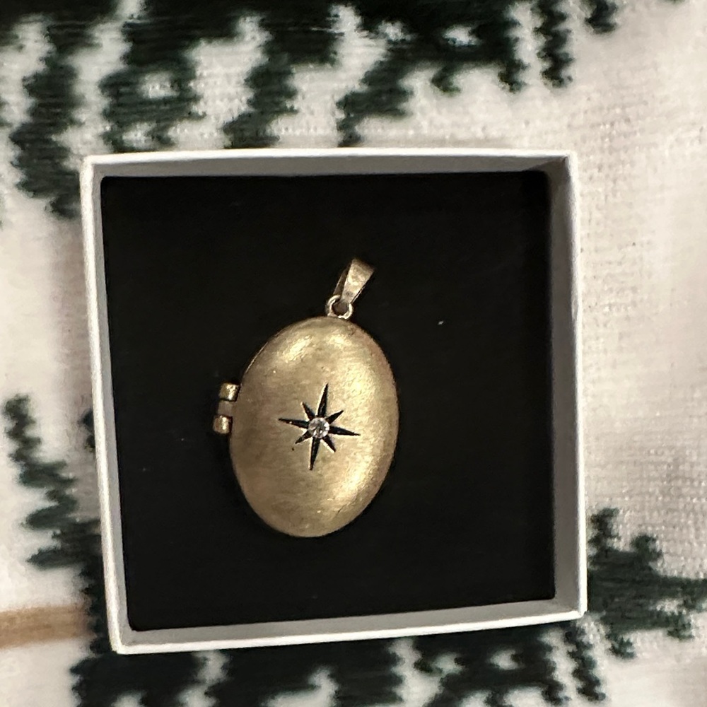 Gold Starburst Locket Necklace